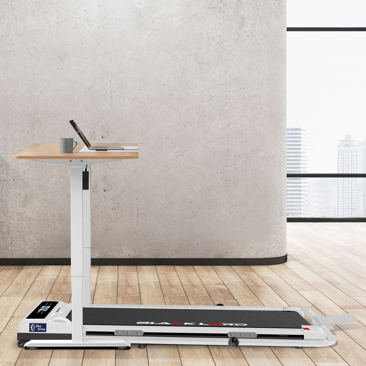 BLACK LORD Treadmill Electric Walking Pad Incline Brushless Motor Foldable White