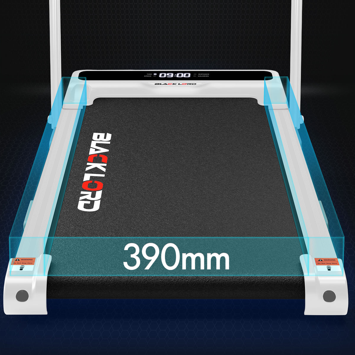 BLACK LORD Treadmill Electric Walking Pad Incline Brushless Motor Foldable White