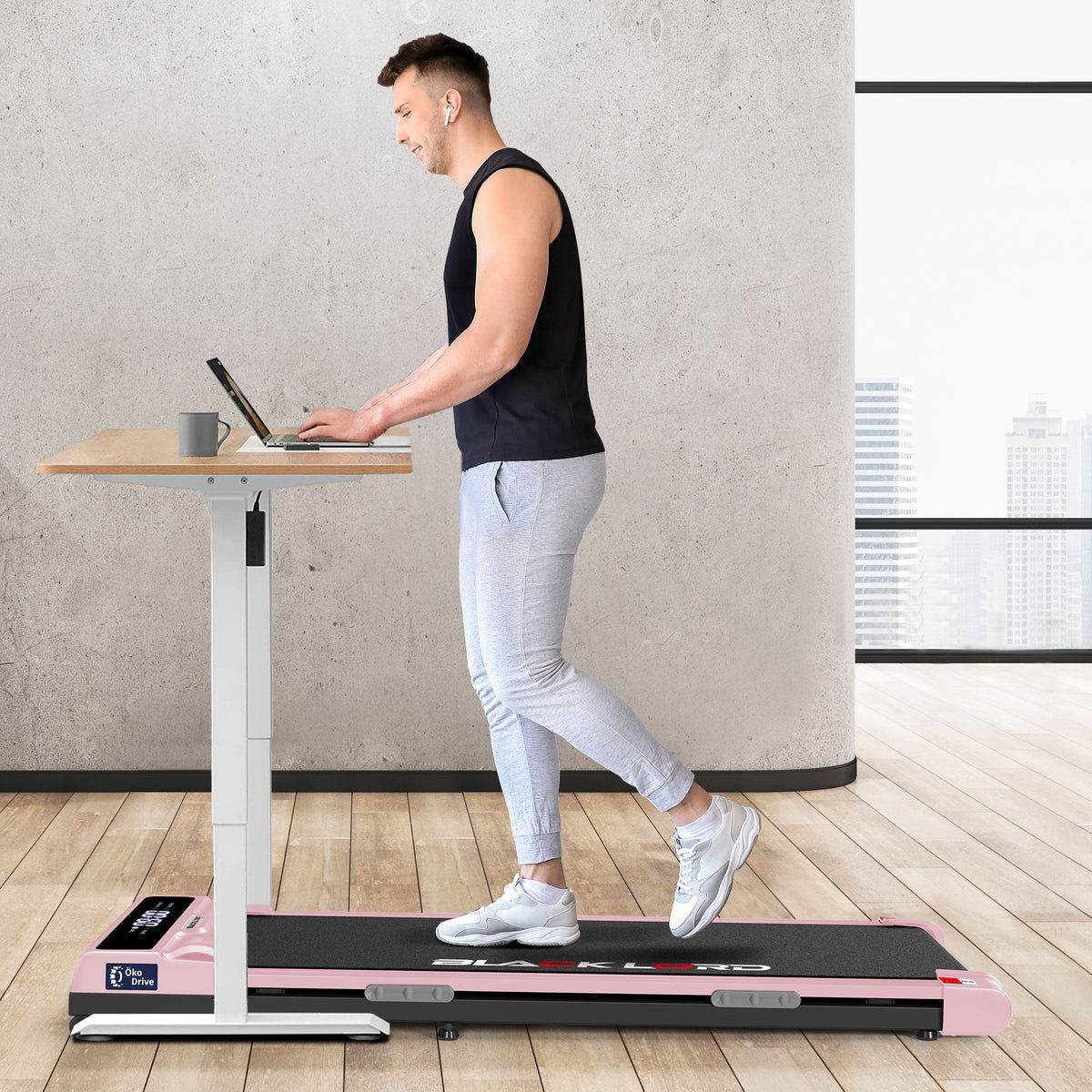 BLACK LORD Treadmill Electric Walking Pad Home Gym Incline Brushless Motor Pink