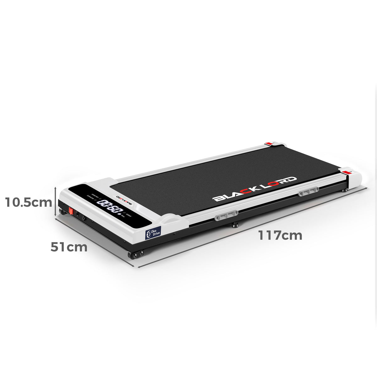 BLACK LORD Treadmill Electric Walking Pad Home Gym Incline Brushless Motor White