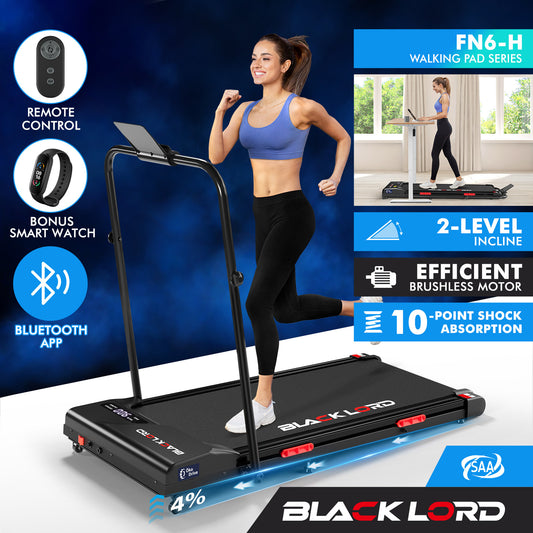 BLACK LORD Treadmill Electric Walking Pad Incline Foldable Home Gym Fitness