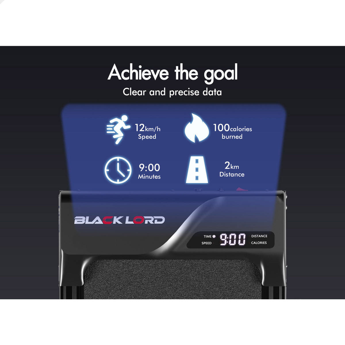 BLACK LORD Treadmill Electric Walking Pad Incline Foldable Home Gym Fitness