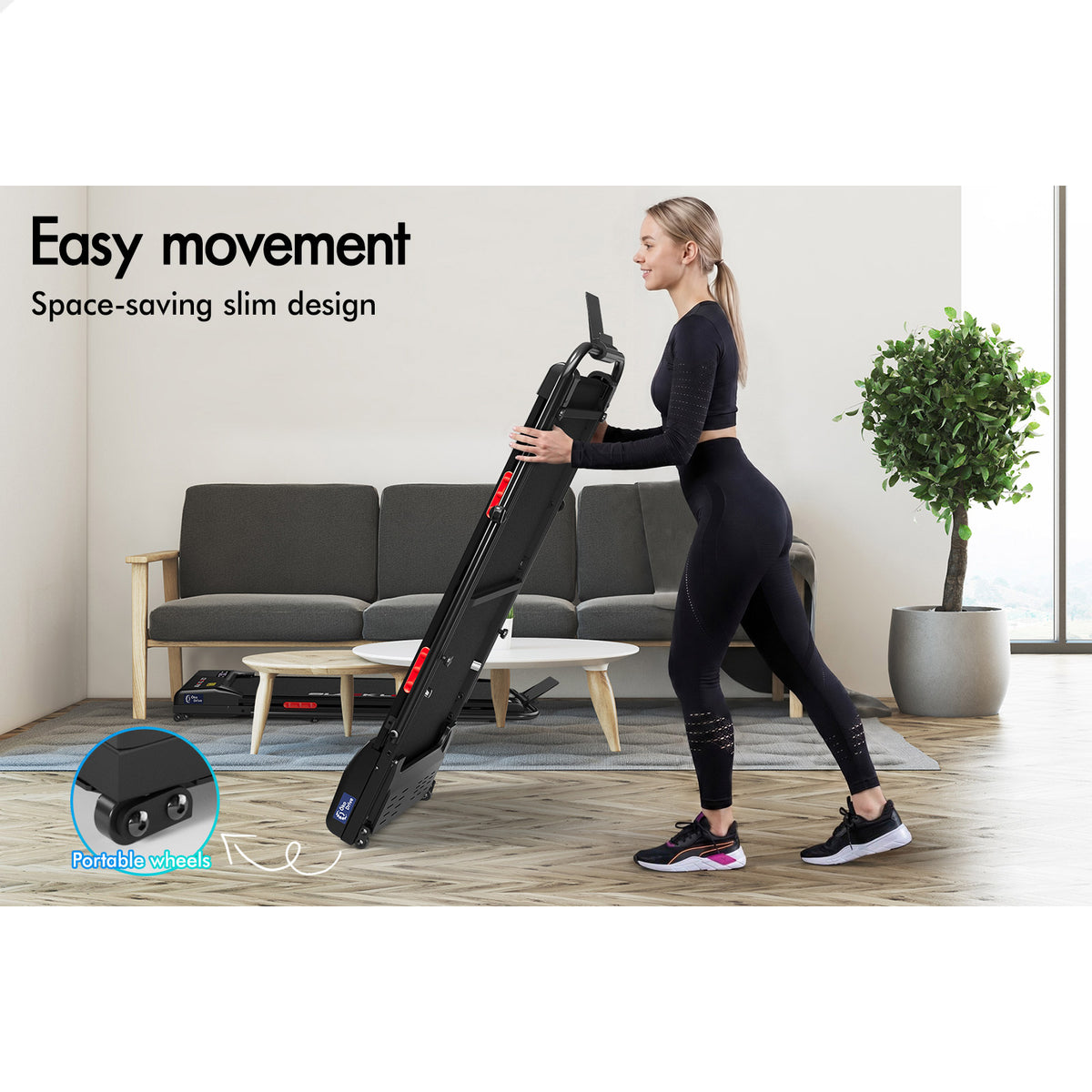 BLACK LORD Treadmill Electric Walking Pad Incline Foldable Home Gym Fitness