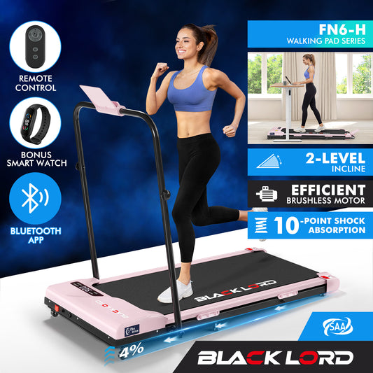 BLACK LORD Treadmill Electric Walking Pad Incline Foldable Home Gym Fitness Pink
