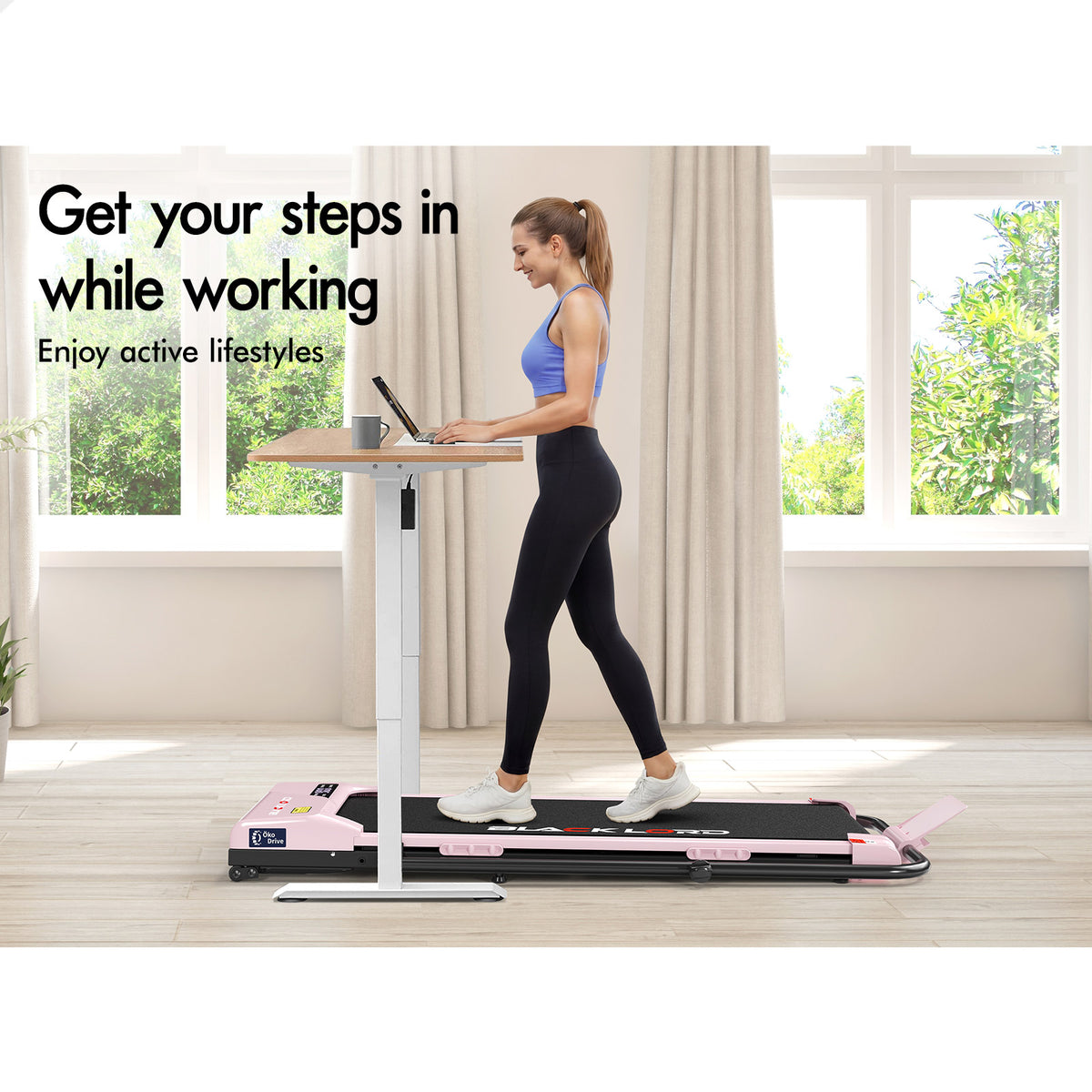 BLACK LORD Treadmill Electric Walking Pad Incline Foldable Home Gym Fitness Pink
