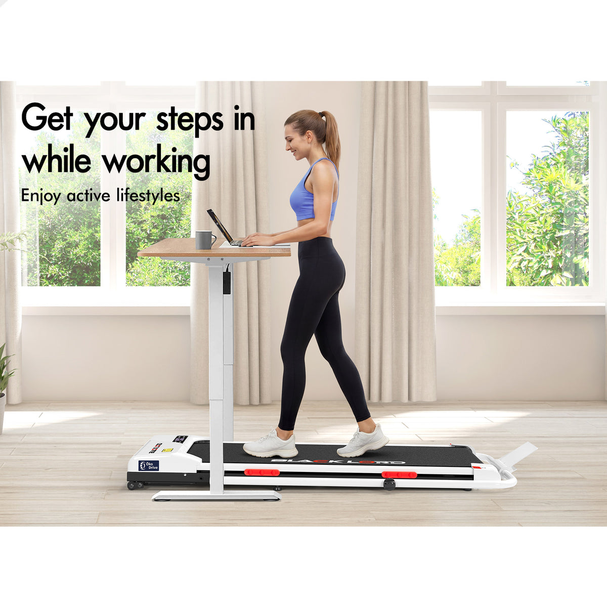 BLACK LORD Treadmill Electric Walking Pad Incline Foldable Home Gym Office White