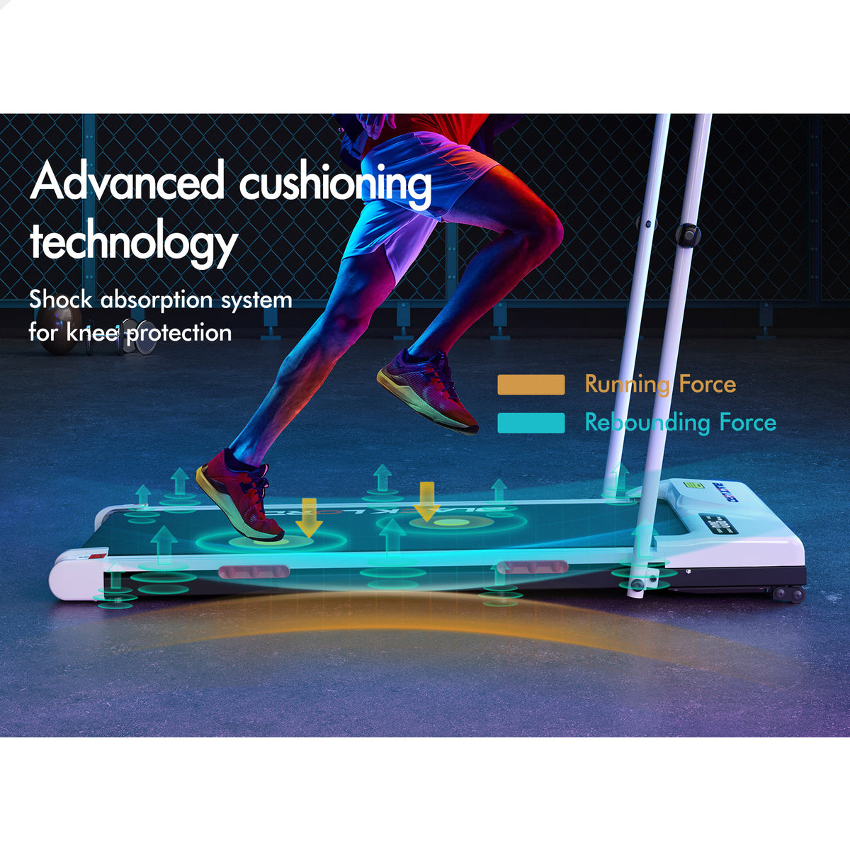 BLACK LORD Treadmill Electric Walking Pad Incline Foldable Home Gym Office White