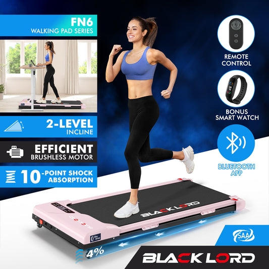 BLACK LORD Treadmill Electric Walking Pad Incline Gym Brushless Motor Pink