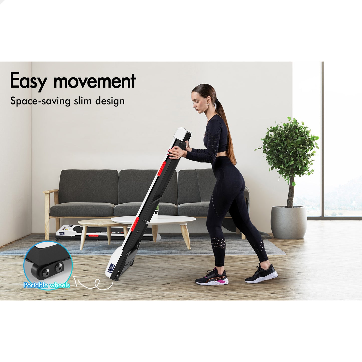 BLACK LORD Treadmill Electric Walking Pad Incline Gym Brushless Motor White