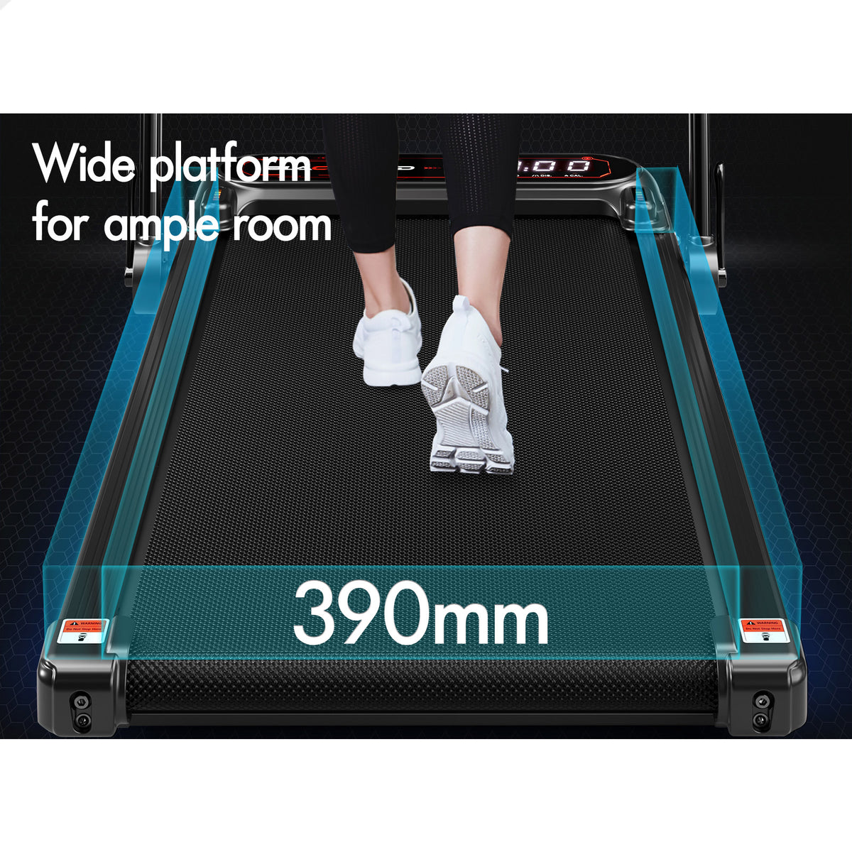 BLACK LORD Treadmill Electric Walking Pad Incline Shock Absorbers Foldable Black