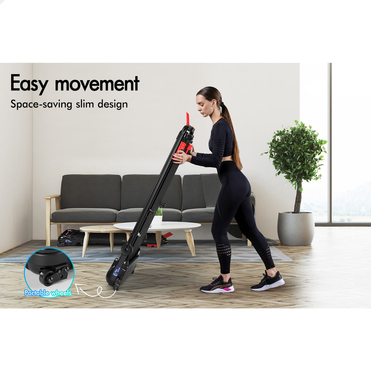 BLACK LORD Treadmill Electric Walking Pad Incline Shock Absorbers Foldable Black