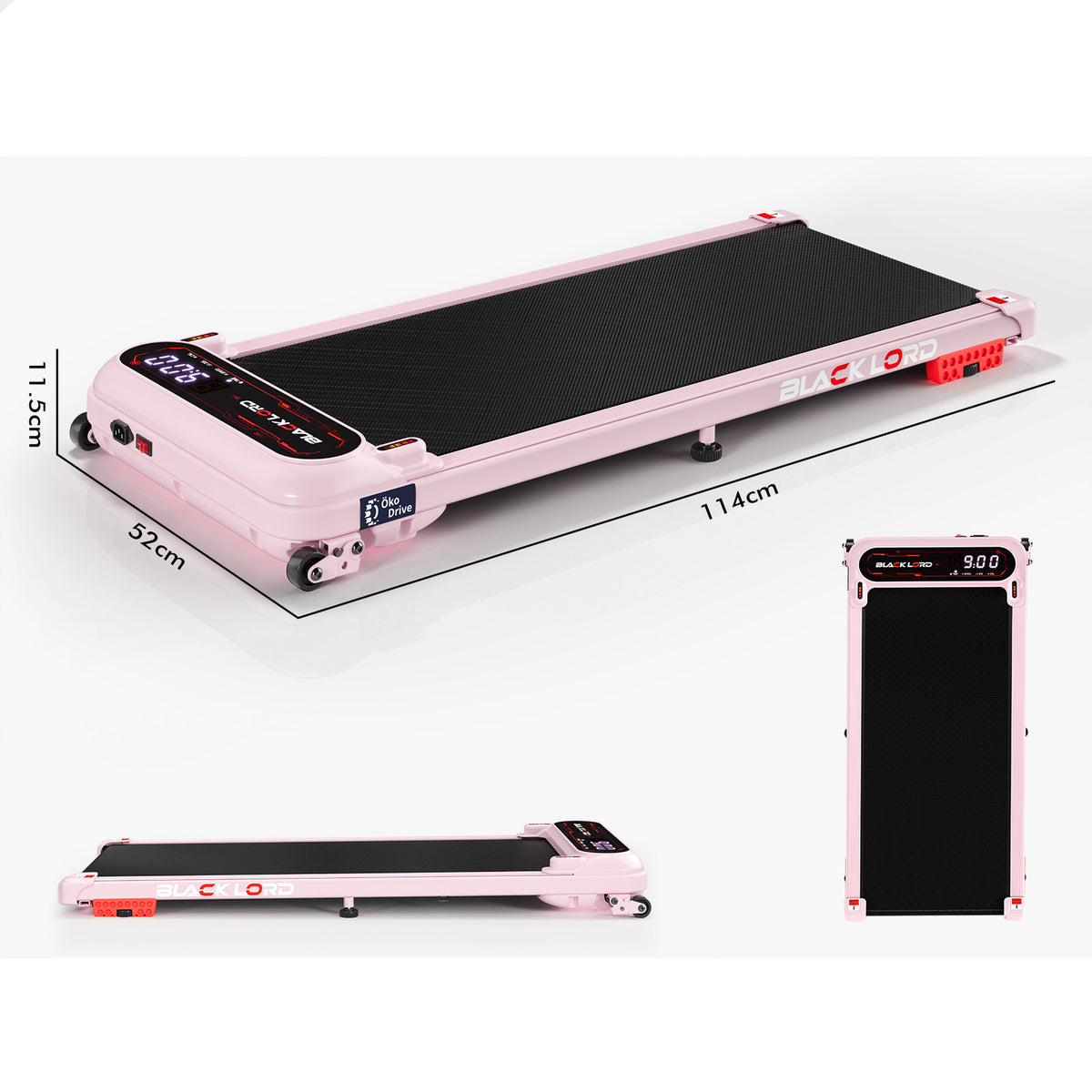 BLACK LORD Treadmill Electric Walking Pad Incline Shock Absorbers Gym Pink