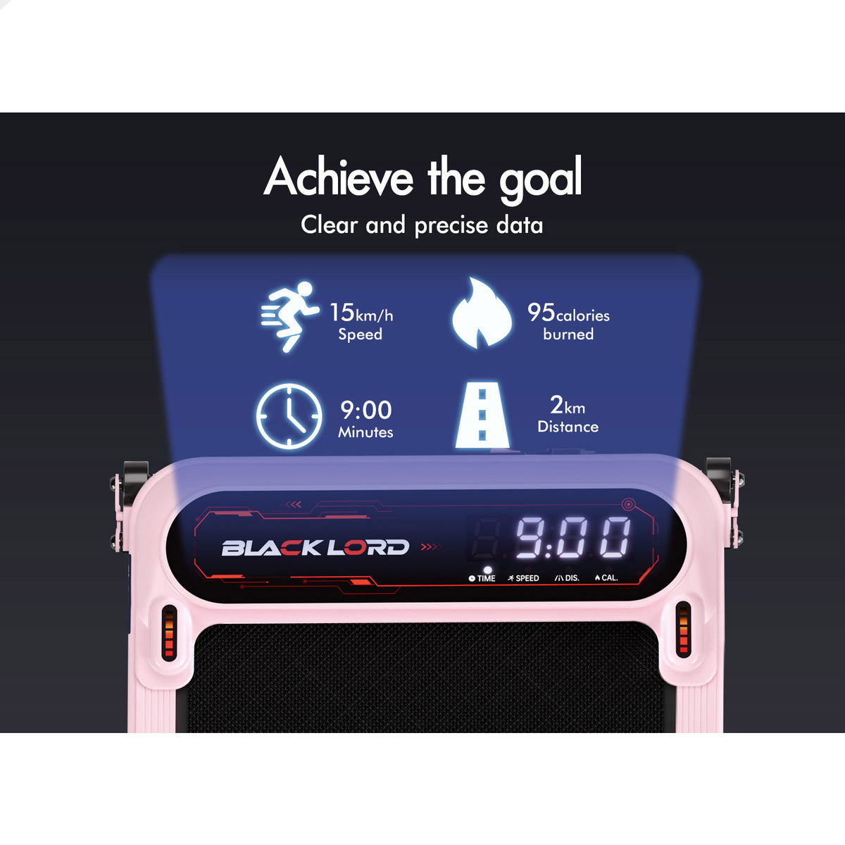 BLACK LORD Treadmill Electric Walking Pad Incline Shock Absorbers Gym Pink