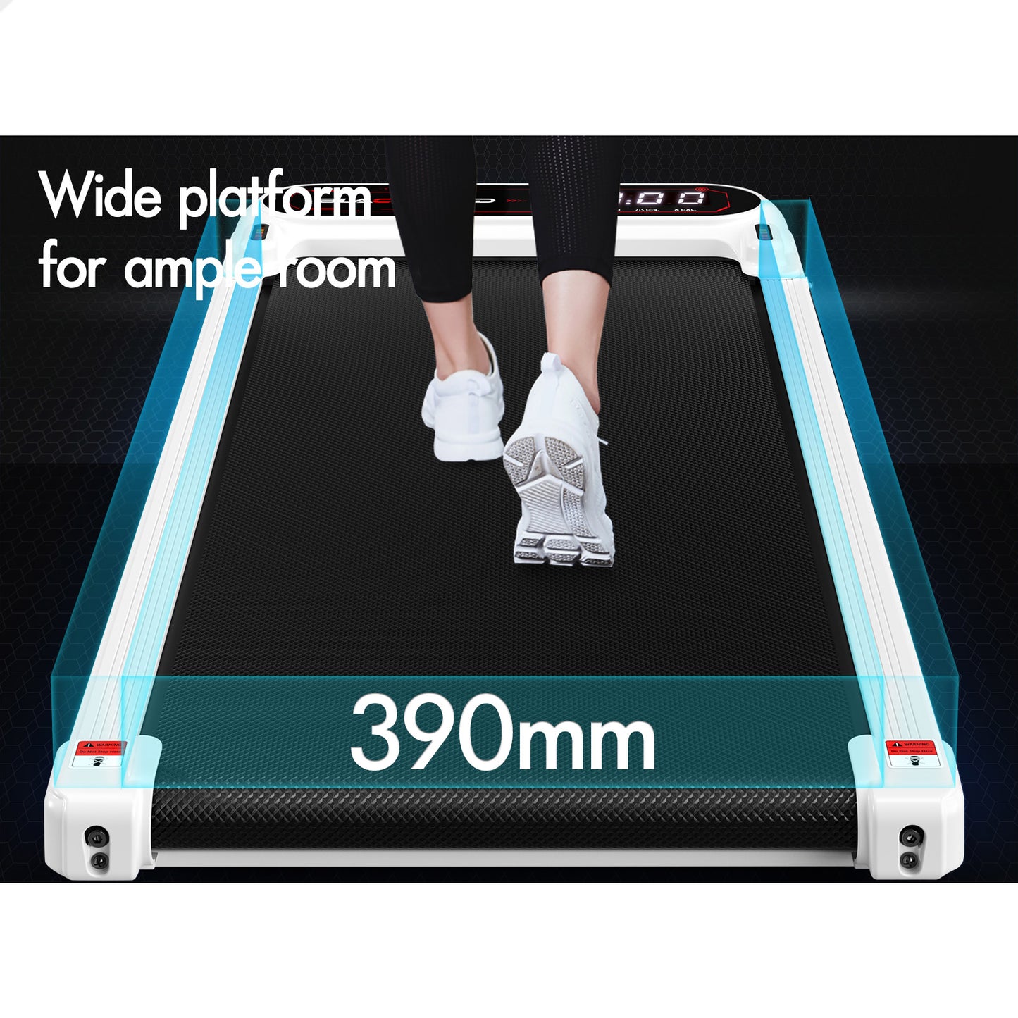 BLACK LORD Treadmill Electric Walking Pad Incline Shock Absorbers Gym White