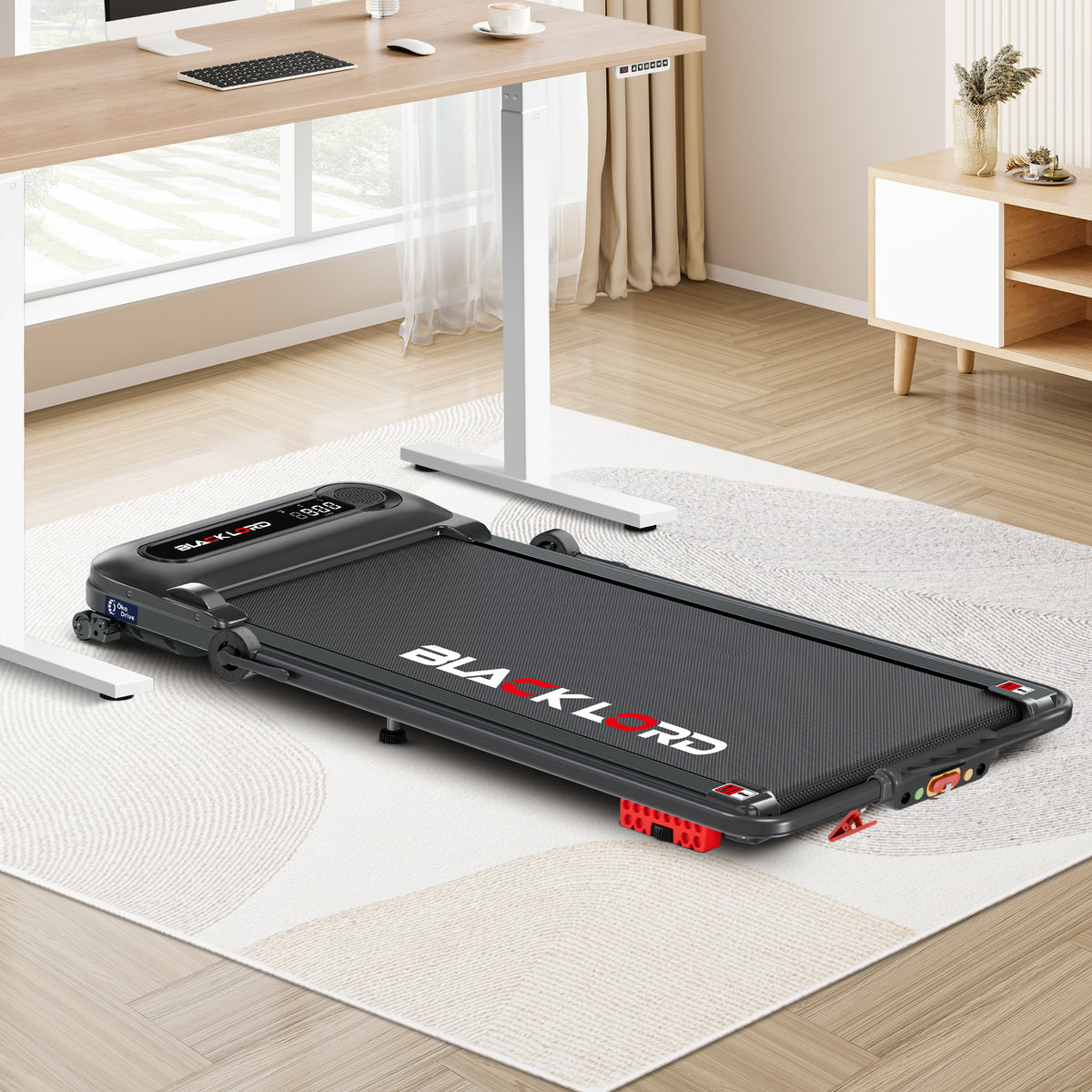 BLACK LORD Treadmill Electric Walking Pad Folding Incline Shock Absorbers Black