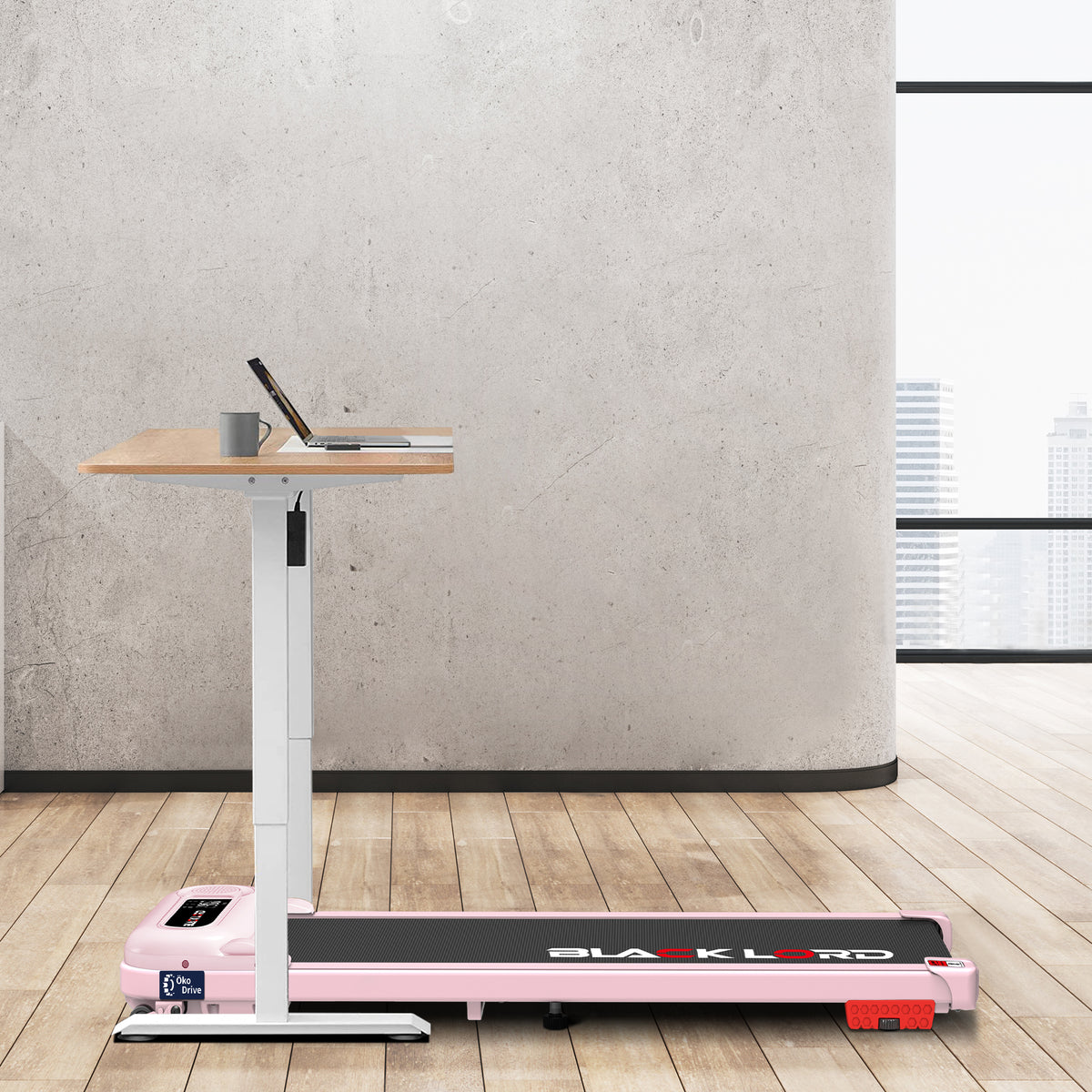 BLACK LORD Treadmill Electric Walking Pad Incline Shock Absorbers Home Gym Pink