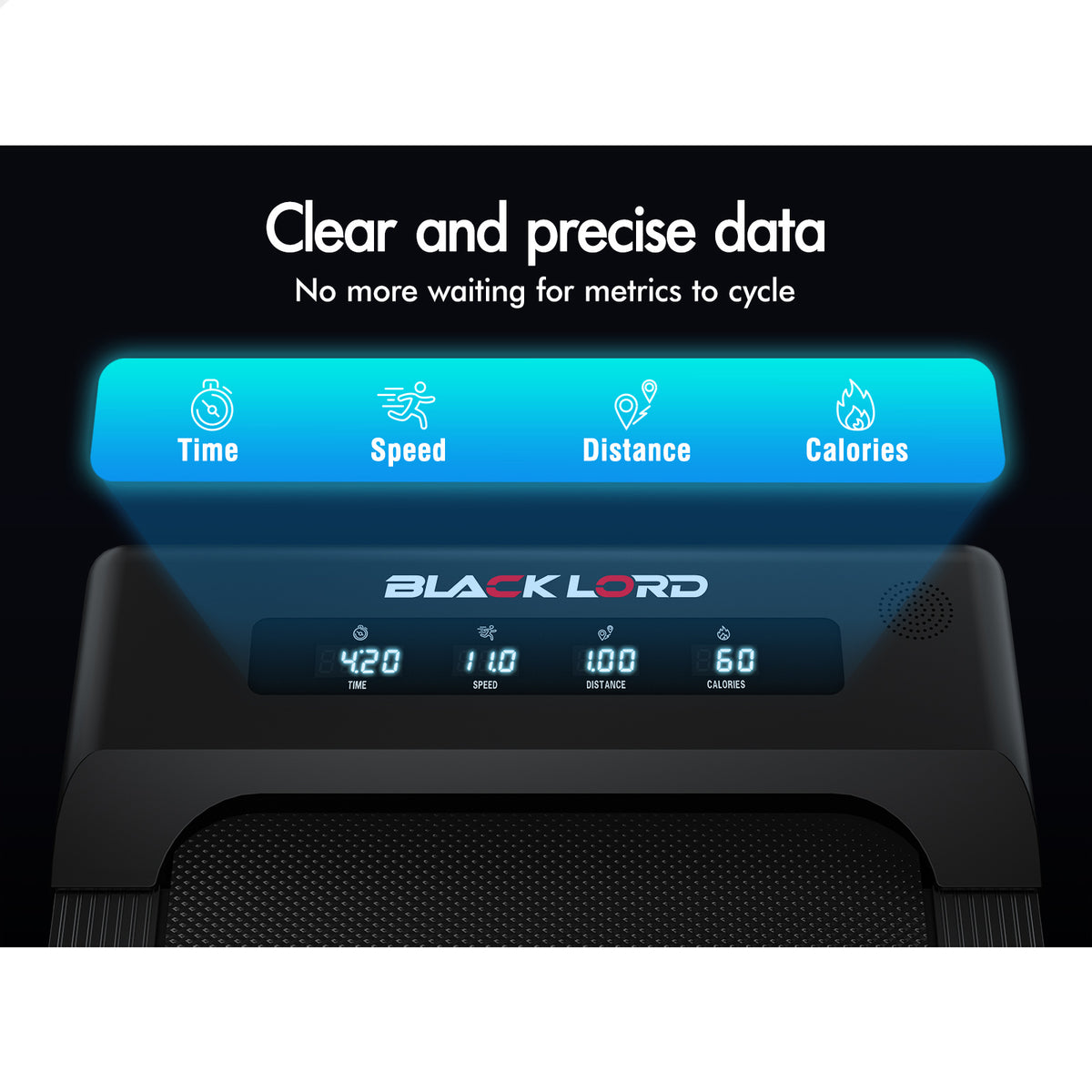 BLACK LORD Treadmill Electric Walking Pad Under Desk Home Gym 400mm Black