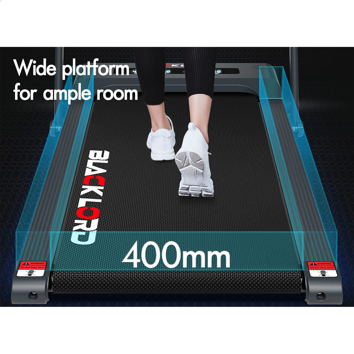 BLACK LORD Treadmill Electric Walking Pad Under Desk Foldable Gym 400mm Grey