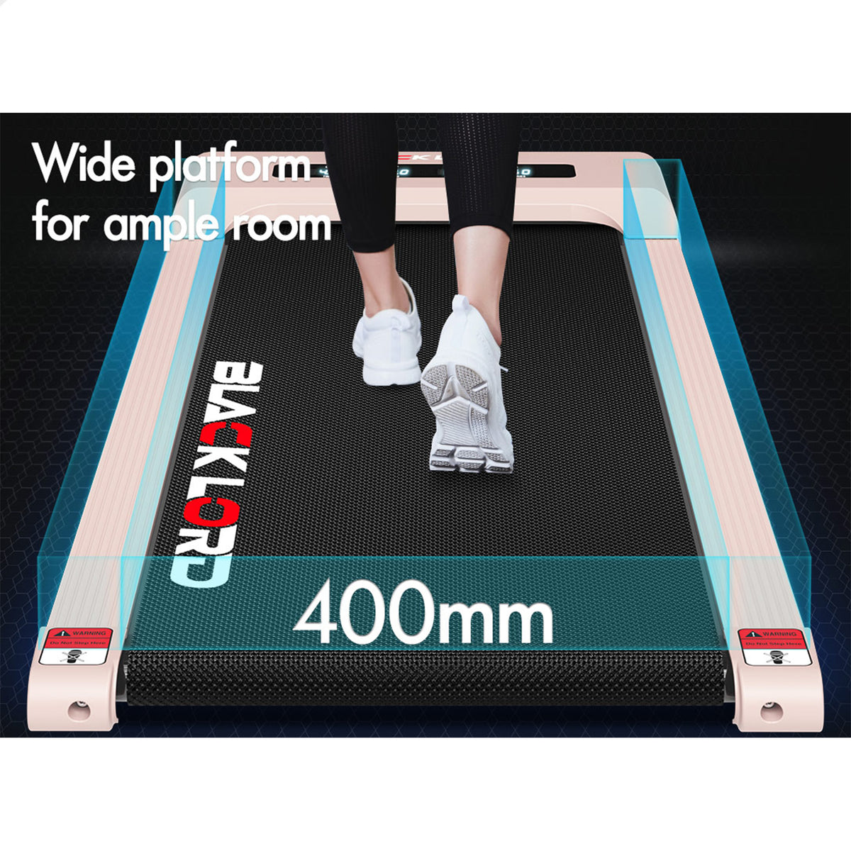 BLACK LORD Treadmill Electric Walking Pad Under Desk Home Gym 400mm Pink