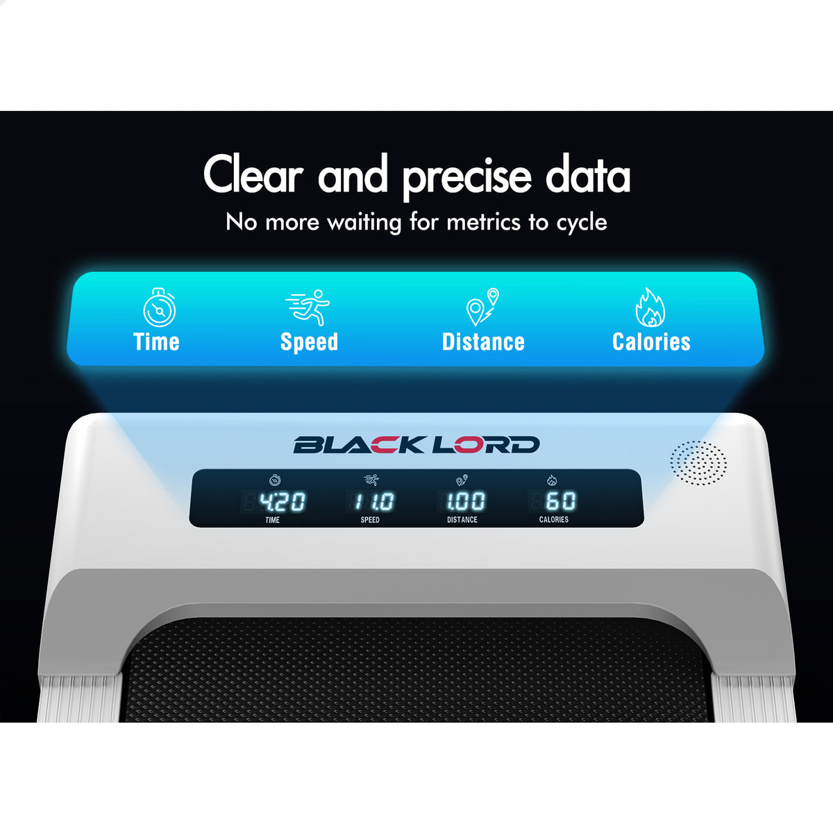 BLACK LORD Treadmill Electric Walking Pad Under Desk Home Gym 400mm White