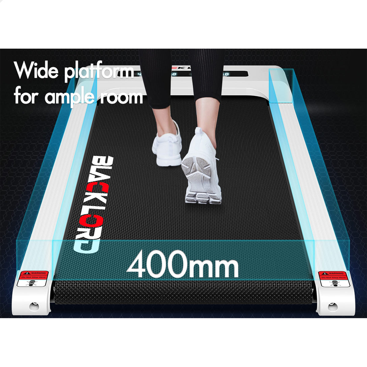 BLACK LORD Treadmill Electric Walking Pad Under Desk Home Gym 400mm White