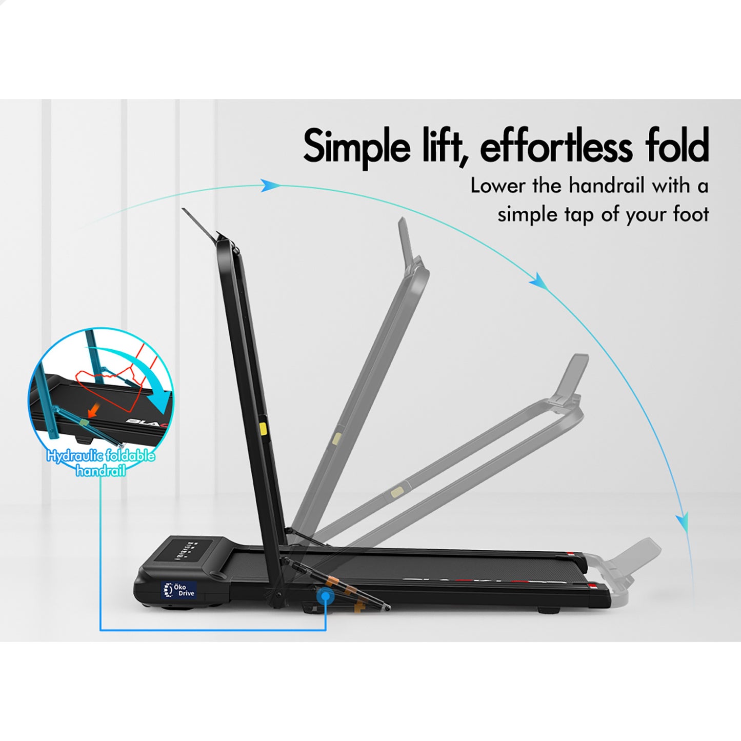 BLACK LORD Treadmill Electric Walking Pad Fully Foldable with Desktop 450mm Belt