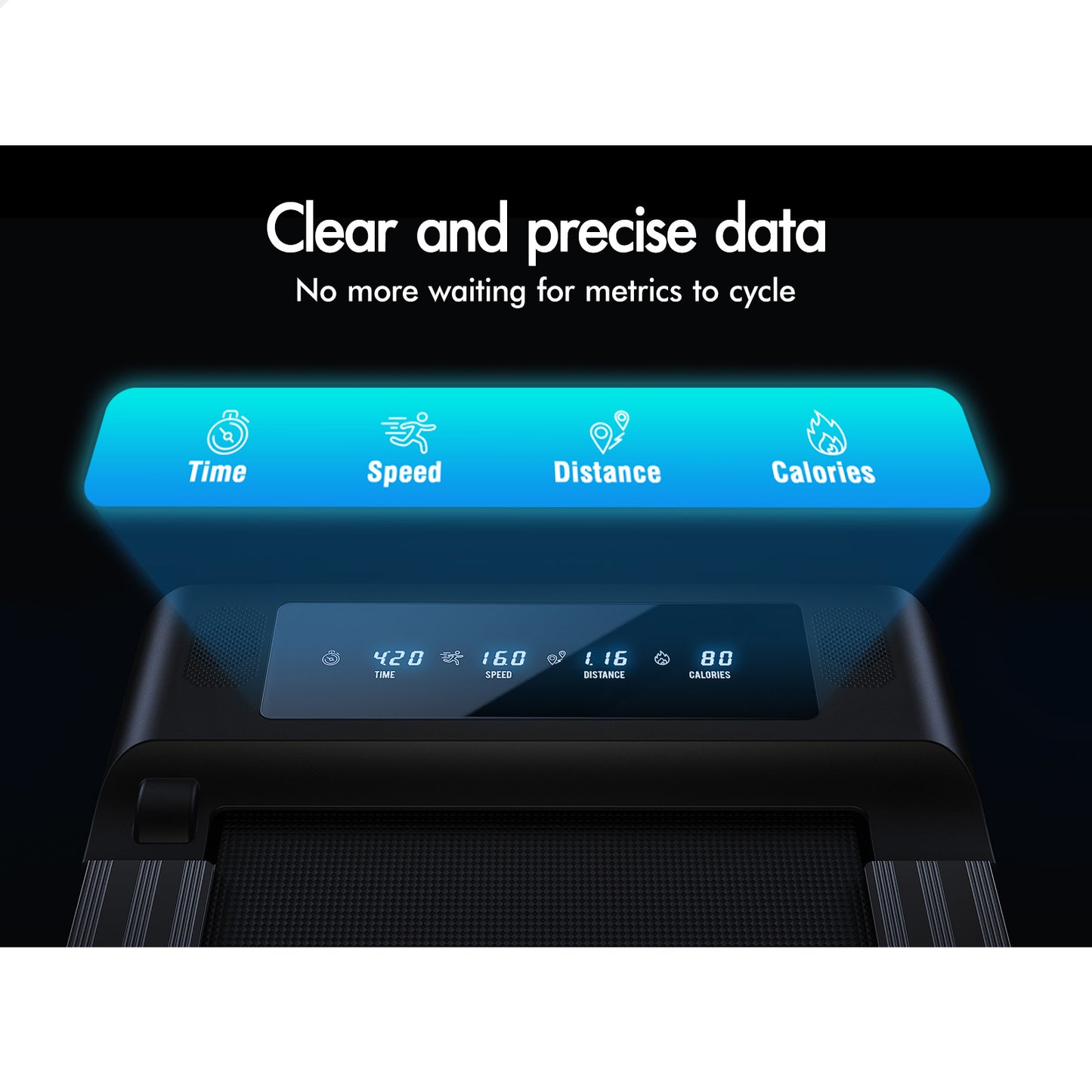 BLACK LORD Treadmill Electric Walking Pad Fully Foldable with Desktop 450mm Belt