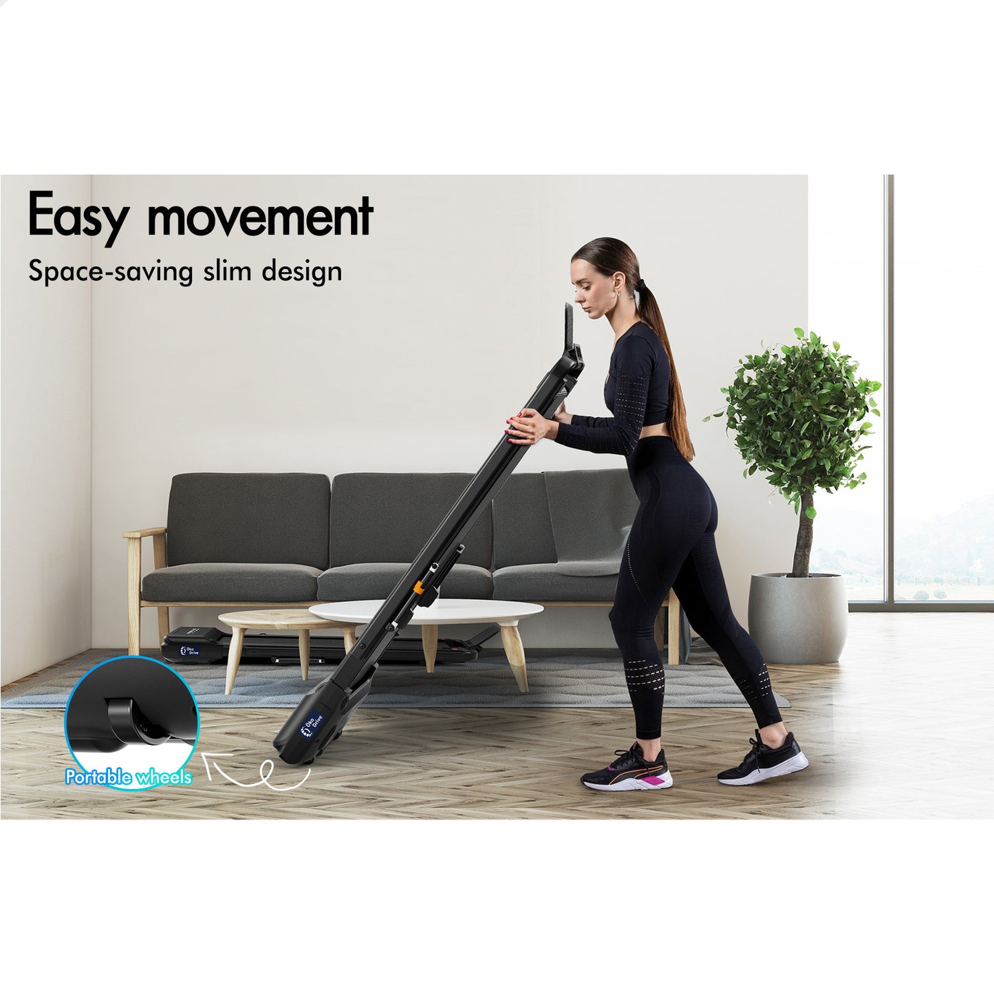 BLACK LORD Treadmill Electric Walking Pad Fully Foldable with Desktop 450mm Belt