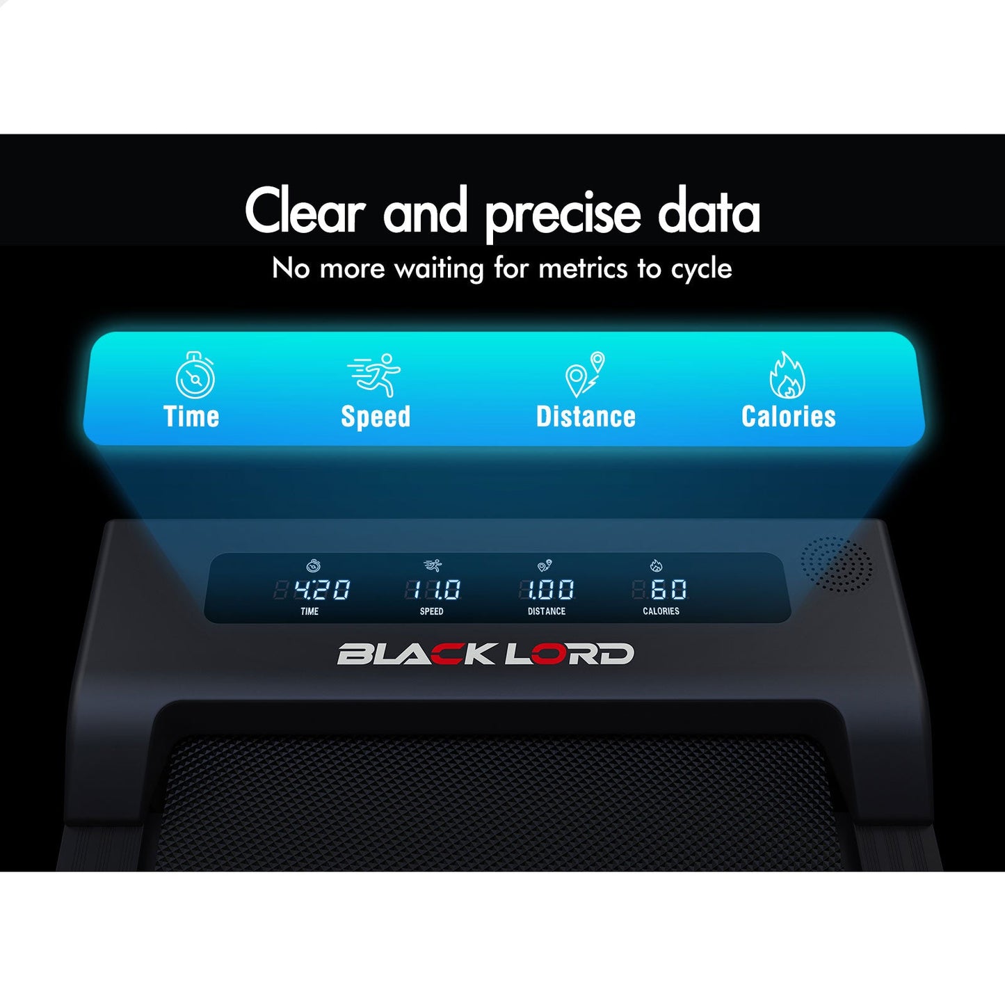 BLACK LORD Treadmill Electric Walking Pad Under Desk Home Office Fitness Black