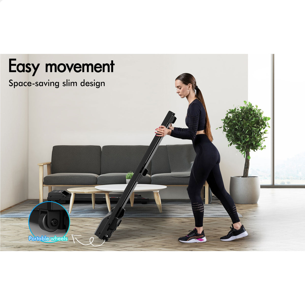 BLACK LORD Treadmill Electric Walking Pad Under Desk Home Office Fitness Black