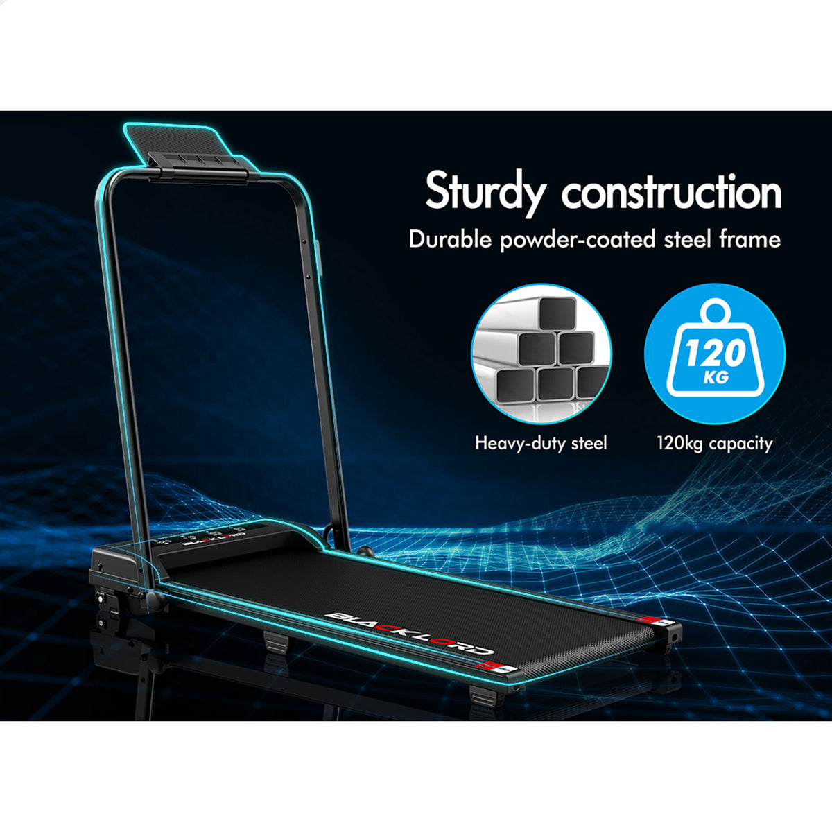 BLACK LORD Treadmill Electric Walking Pad Foldable Under Desk Home Gym Black