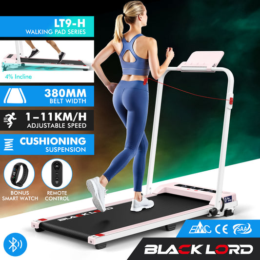 BLACK LORD Treadmill Electric Walking Pad Foldable Under Desk Home Gym Pink