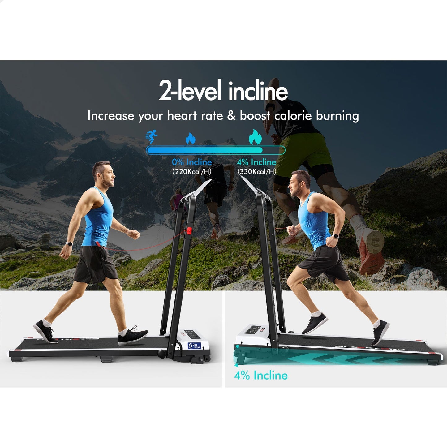 BLACK LORD Treadmill Electric Walking Pad Foldable Under Desk Home Gym White