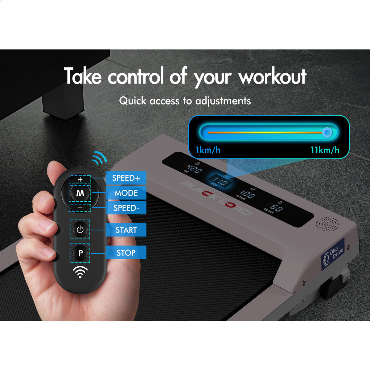 BLACK LORD Treadmill Electric Walking Pad Under Desk Home Office Fitness Pink