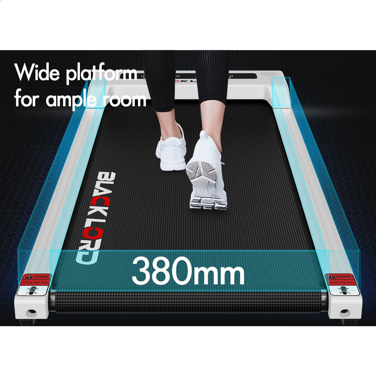 BLACK LORD Treadmill Electric Walking Pad Under Desk Home Office Fitness White
