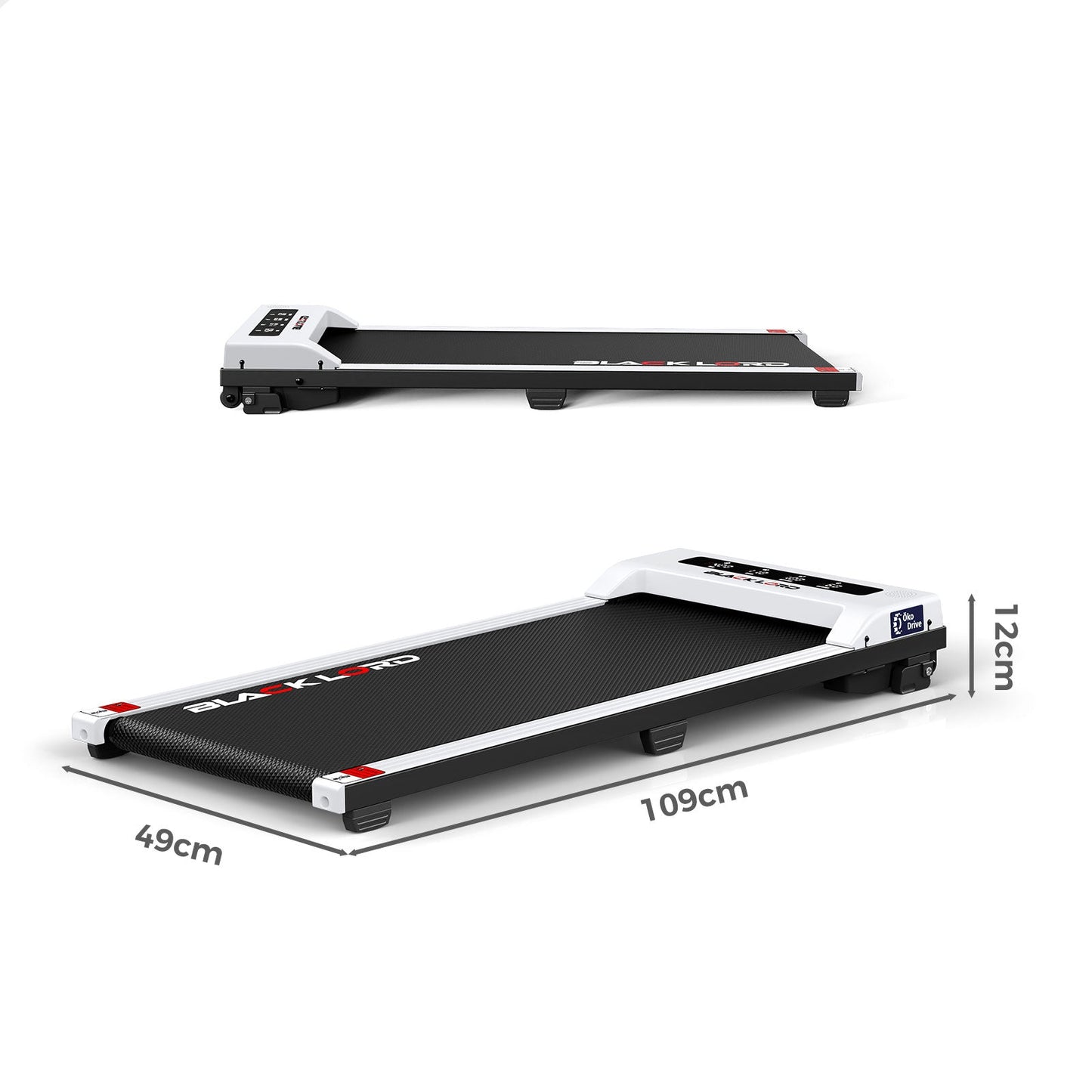 BLACK LORD Treadmill Electric Walking Pad Under Desk Home Office Fitness White