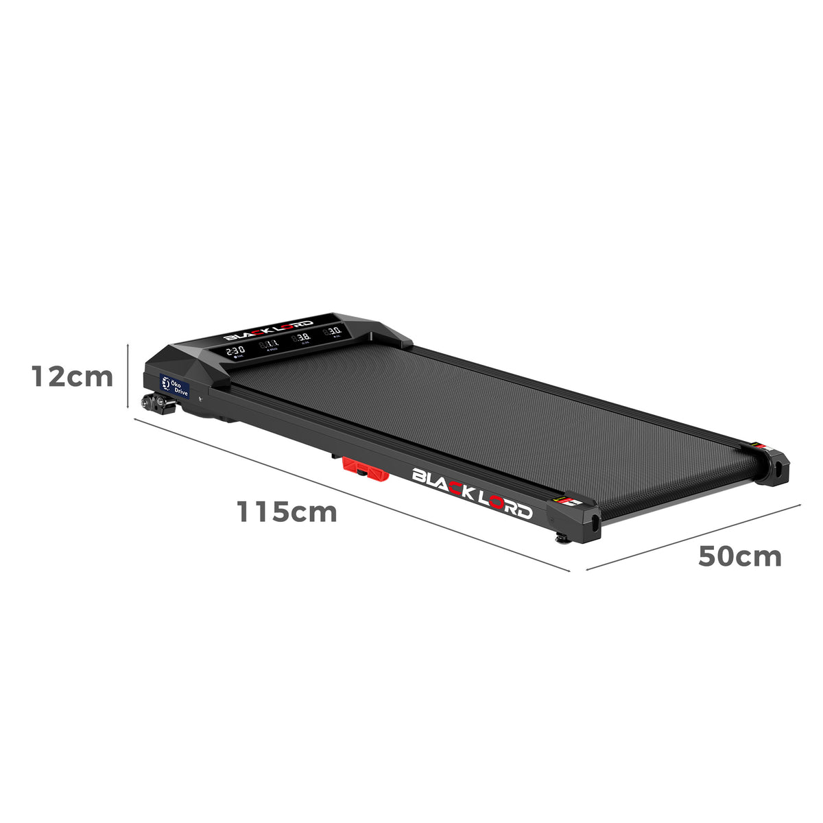 BLACK LORD Treadmill Electric Walking Pad Under Desk Home Fitness Incline Black