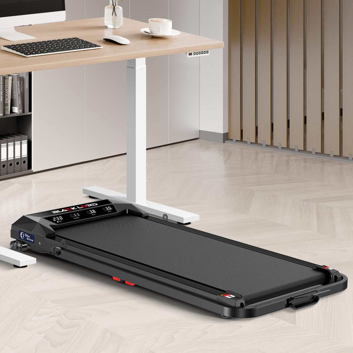 BLACK LORD Treadmill Electric Walking Pad Under Desk Home Incline Foldable Black