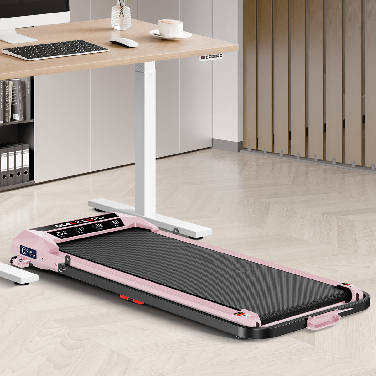 BLACK LORD Treadmill Electric Walking Pad Under Desk Home Incline Foldable Pink