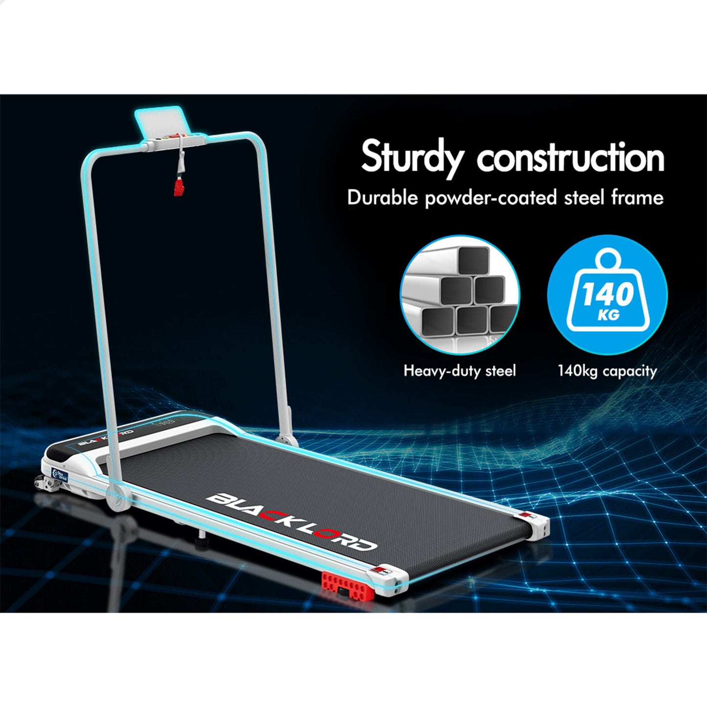 BLACK LORD Treadmill Incline Walking Pad Foldable