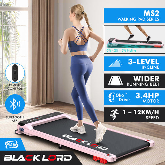 BLACK LORD Treadmill Electric Walking Pad Home Office Gym Fitness Incline MS2 Pink