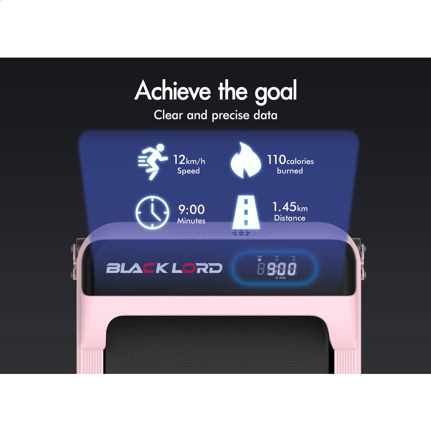 BLACK LORD Treadmill Electric Walking Pad Home Office Gym Fitness Incline MS2 Pink