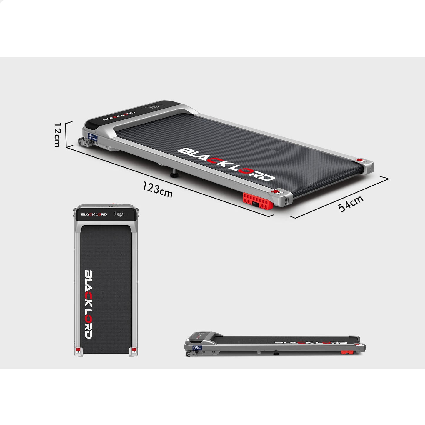 BLACK LORD Treadmill Electric Walking Pad Home Office Gym Fitness Incline MS2 Silver