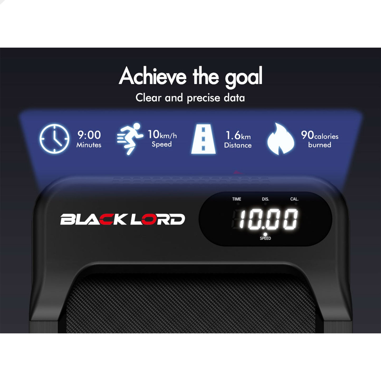 BLACK LORD Treadmill Electric Walking Pad Home Gym Incline Magnetic Remote Black