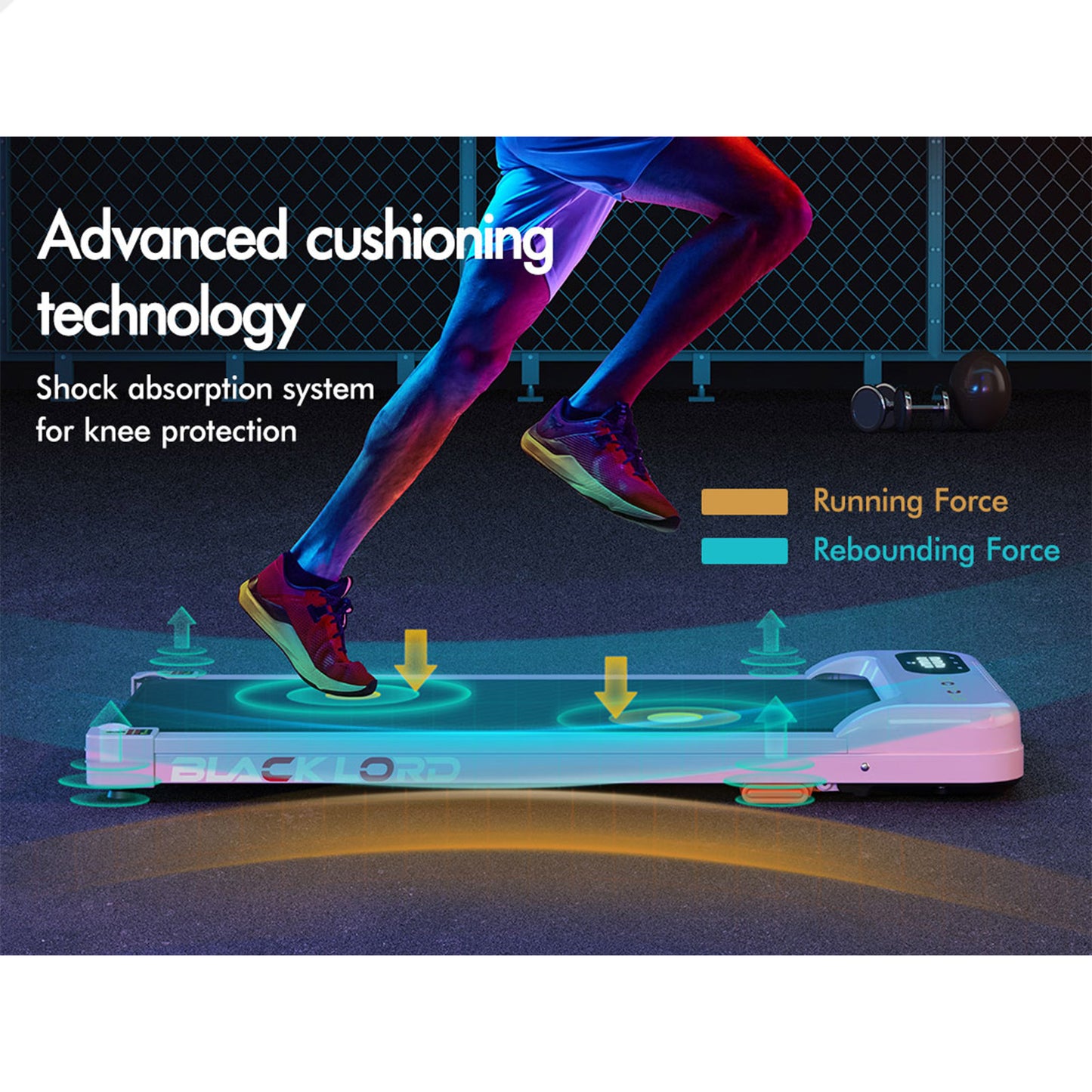 BLACK LORD Treadmill Electric Walking Pad Home Gym Incline Magnetic Remote Pink