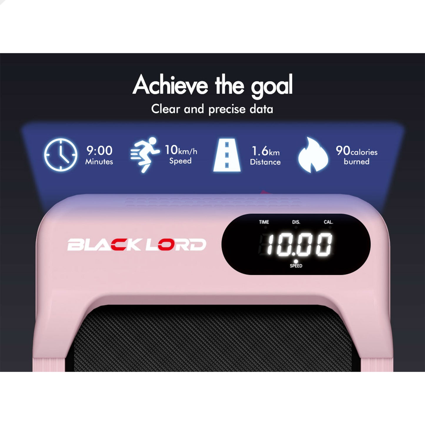 BLACK LORD Treadmill Electric Walking Pad Home Gym Incline Magnetic Remote Pink