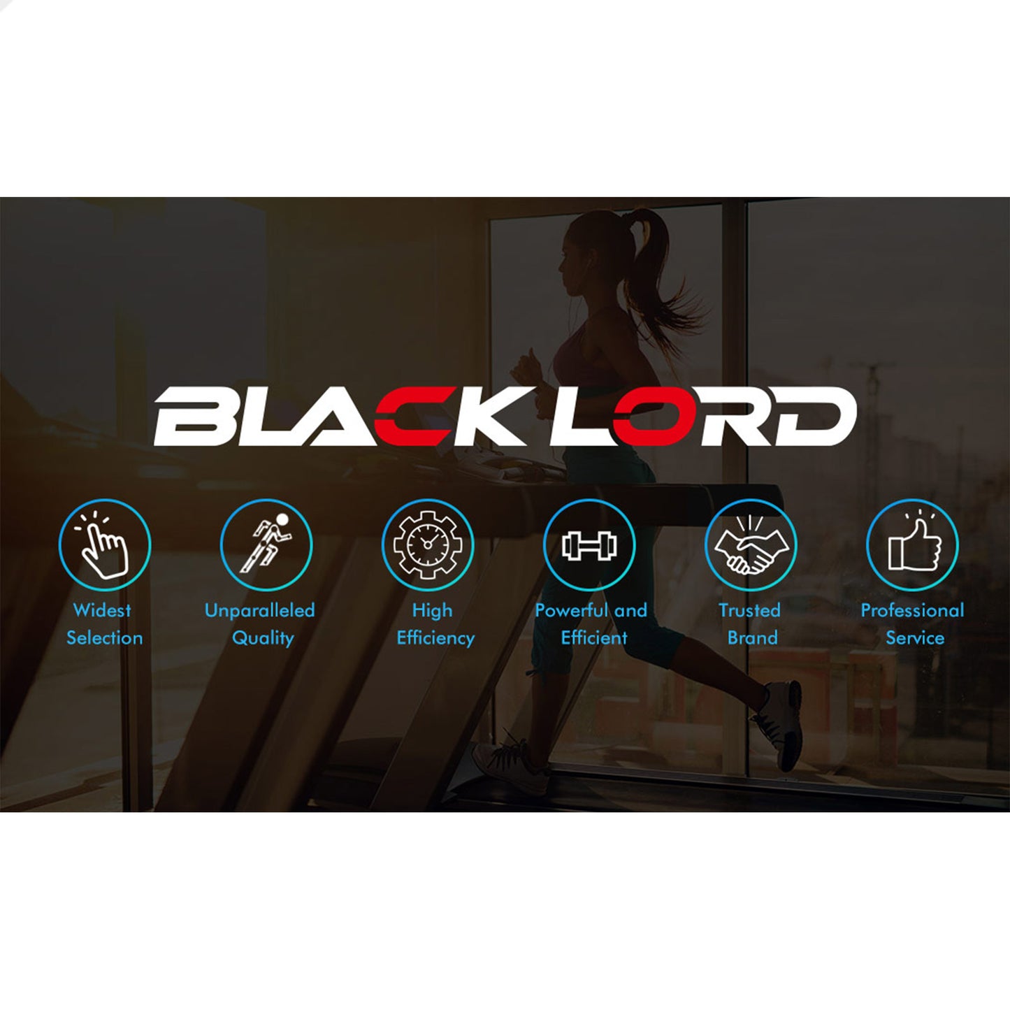 BLACK LORD Treadmill Electric Walking Pad Incline Home Gym Magnetic Remote Black