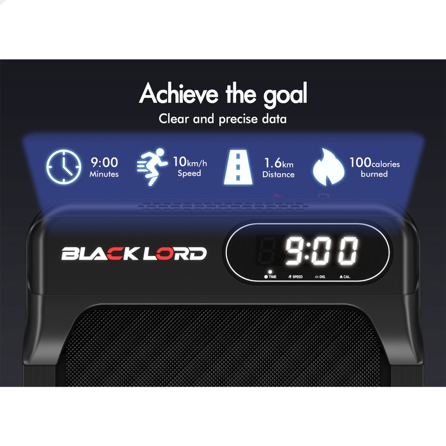BLACK LORD Treadmill Electric Walking Pad Incline Home Gym Magnetic Remote Black