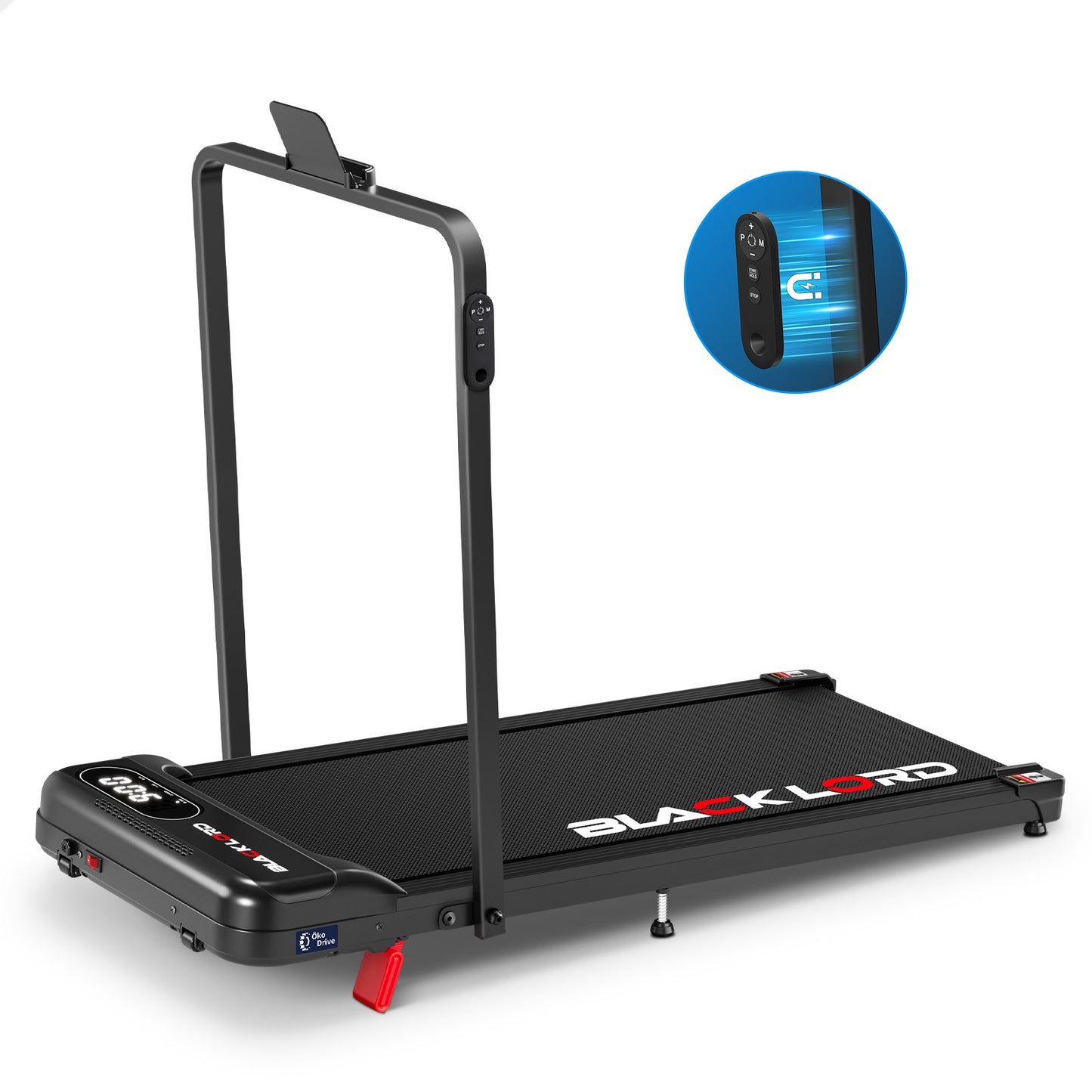 BLACK LORD Treadmill Electric Walking Pad Folding Incline Magnetic Remote Black