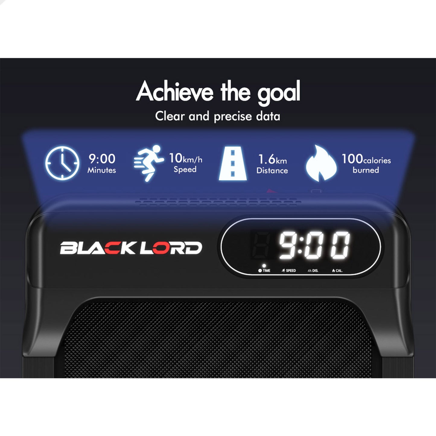 BLACK LORD Treadmill Electric Walking Pad Folding Incline Magnetic Remote Black
